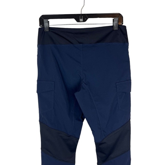 Anatomie Blue Contrast Panel Legging Pants Size M Pockets Ankle Zip Pull On Crop - Picture 5 of 9